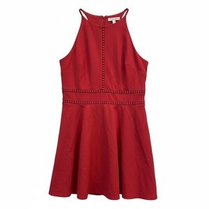 Red Halter Fit & Flare Mini Dress Juniors 13